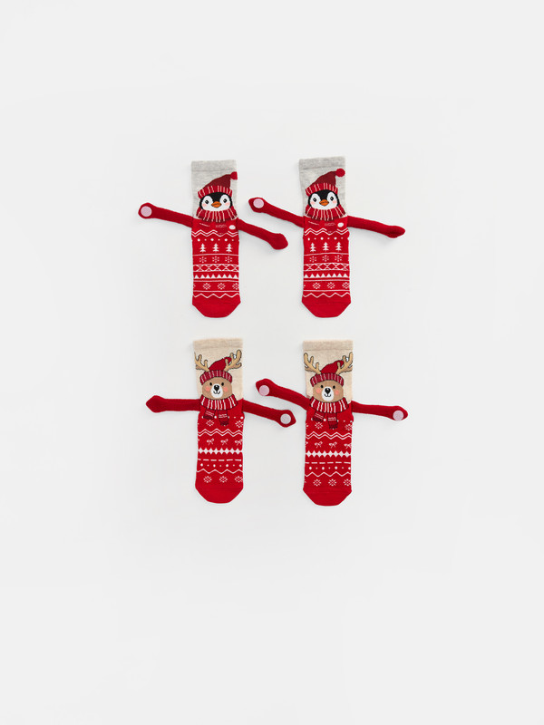 LCW Kids Girl Red Ankle Socks