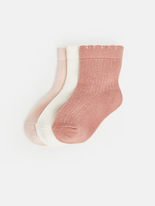 LCW ECO Ruffled Girls' Ankle Socks 3-pack
