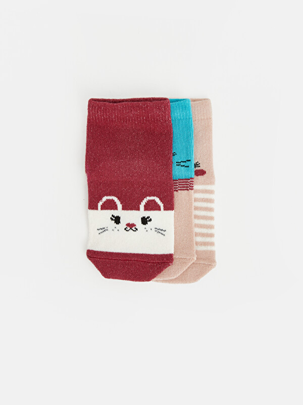 LCW ECO Animal Figured Girls' Ankle Socks 3-pack