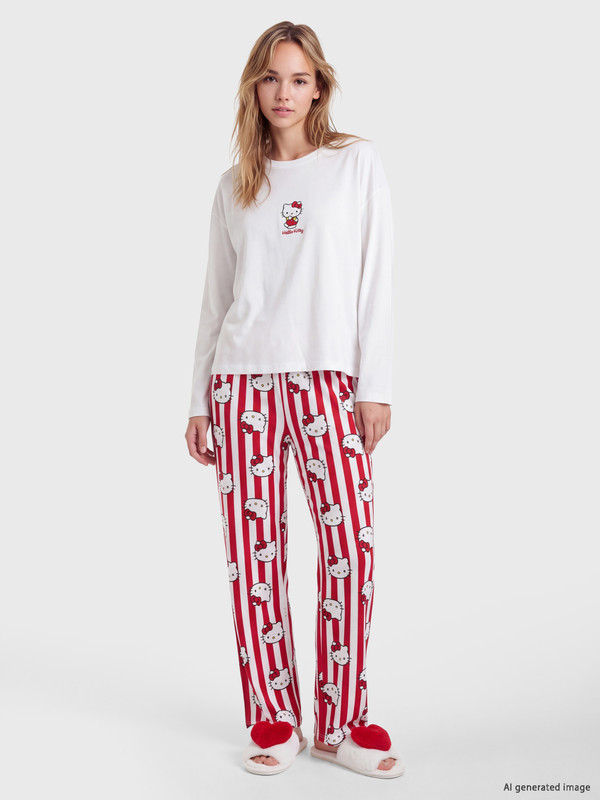 LCW Young Hello Kitty Printed Women's Pyjamas Set