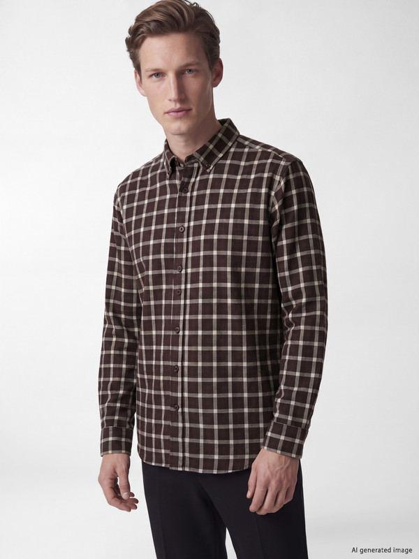 SOUTHBLUE Regular Fit Ekose Gabardin Erkek Gömlek