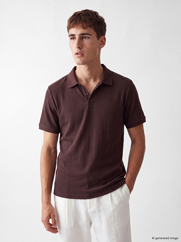LCW Vision Polo Yaka Dokulu Erkek Tişört