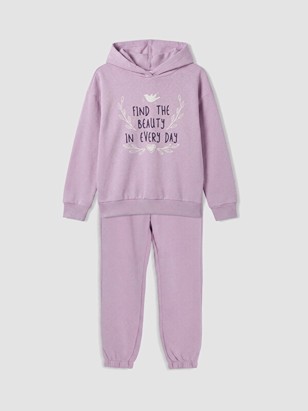 LC WAIKIKI Printed Girls' Thick Tracksuit Set