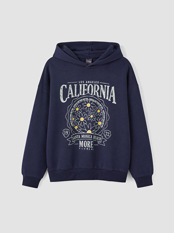 LC WAIKIKI California Baskılı Kız Çocuk Kalın Sweatshirt