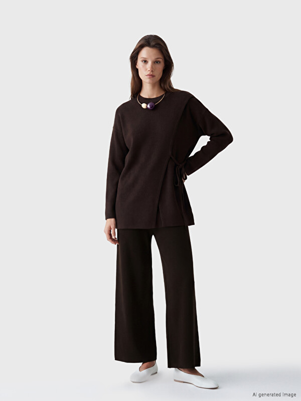 LCW Modest Beli Lastikli Kadın Triko Pantolon