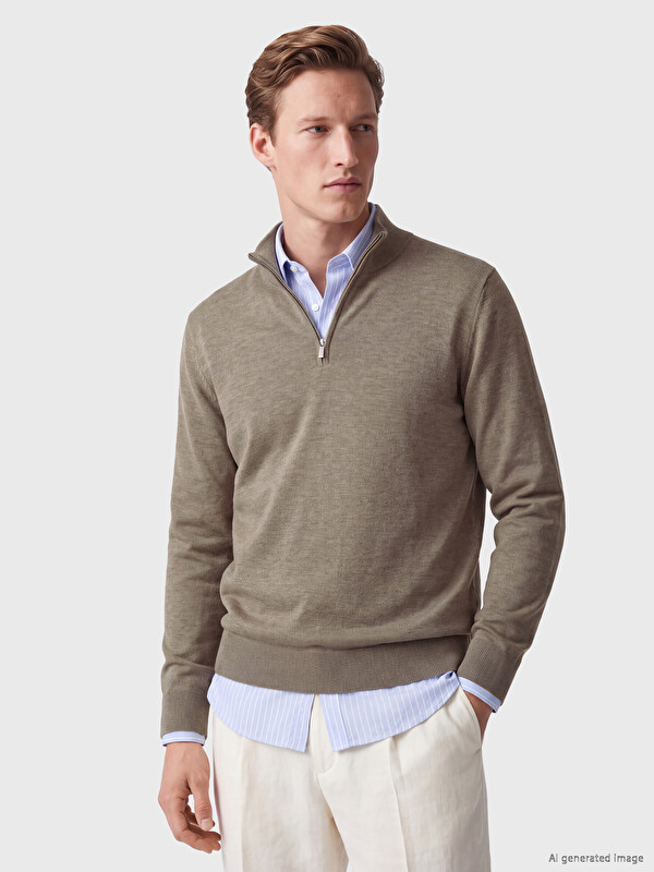 SOUTHBLUE Mock Neck Men's Knitwear Sweater