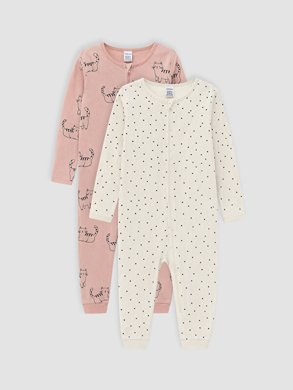 LCW baby 2 Pack Printed Baby Girls' Jumpsuit
