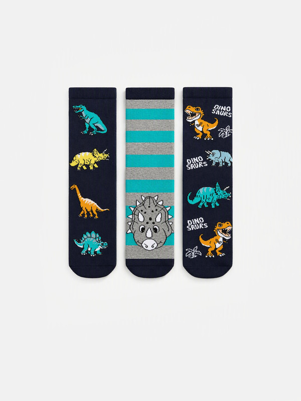 LCW Kids 3-piece dinosaur patterned boys' ankle socks