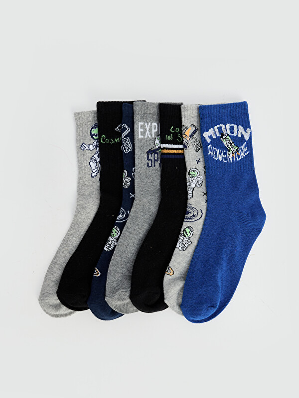 LCW Kids Boys' Patterned Ankle Socks 7 Pack
