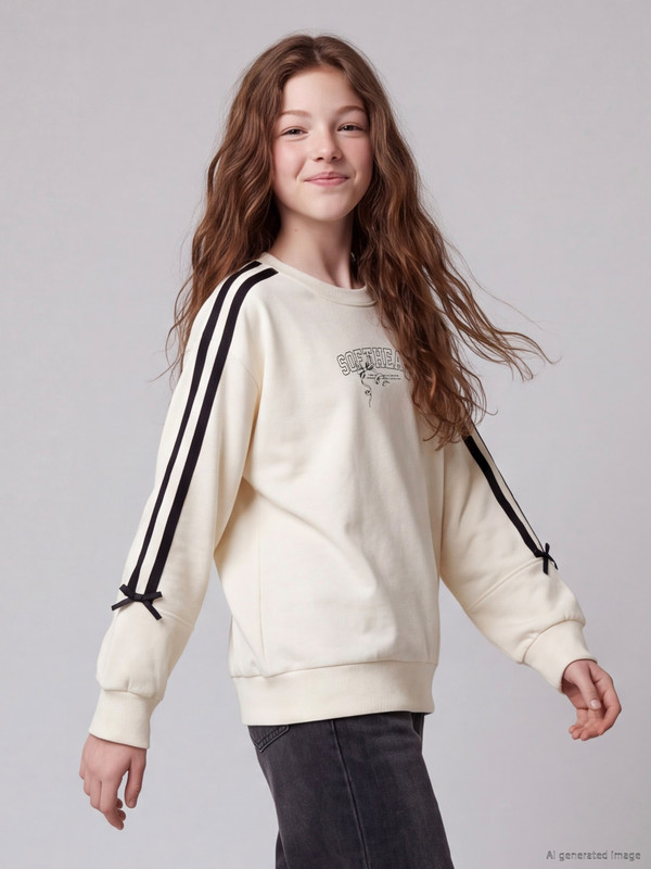 LCW Kids Bow Detailed Girls' Sweatshirt