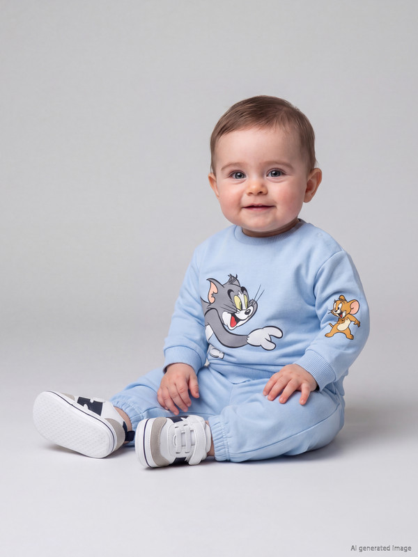 LCW baby Tom & Jerry Printed Baby Boys' Tracksuit Set