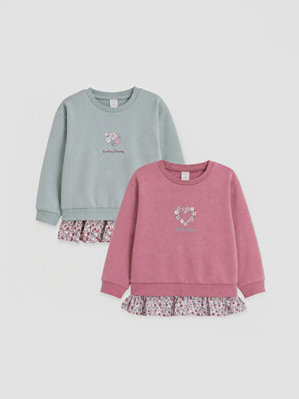 LCW Kids 2 Pack Ruffled Girls' Thick Sweatshirt