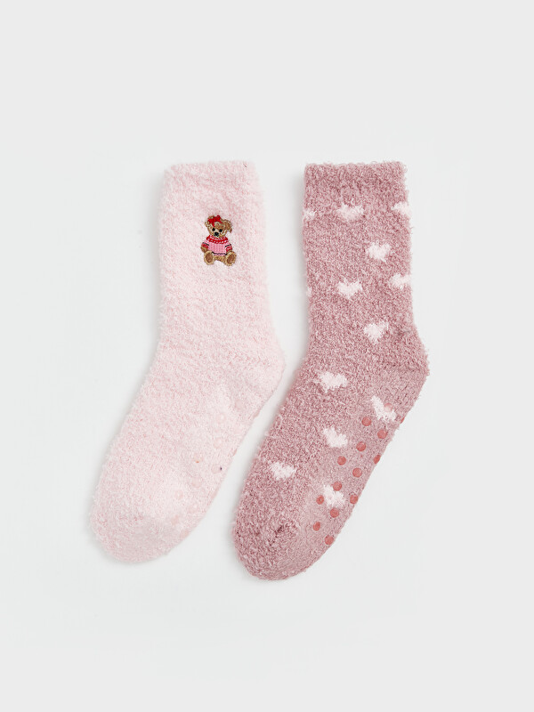 LCW Kids 2 Pack Embroidered Girls' Home Socks
