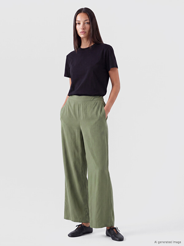 LCWAIKIKI Classic Woman Khaki Trousers
