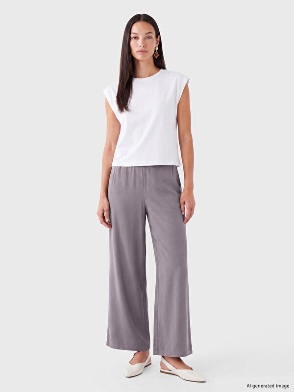 LCWAIKIKI Classic Elastic Waist Wide Leg Women's Trousers