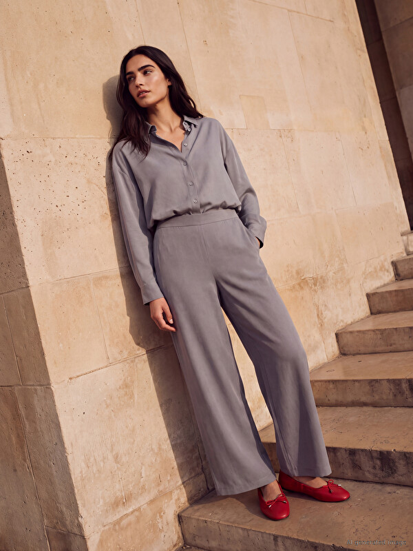 LCWAIKIKI Classic Elastic Waist Wide Leg Women's Trousers