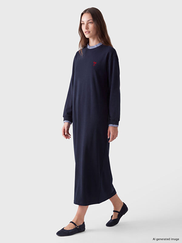 LCW Modest Woman Navy Dress