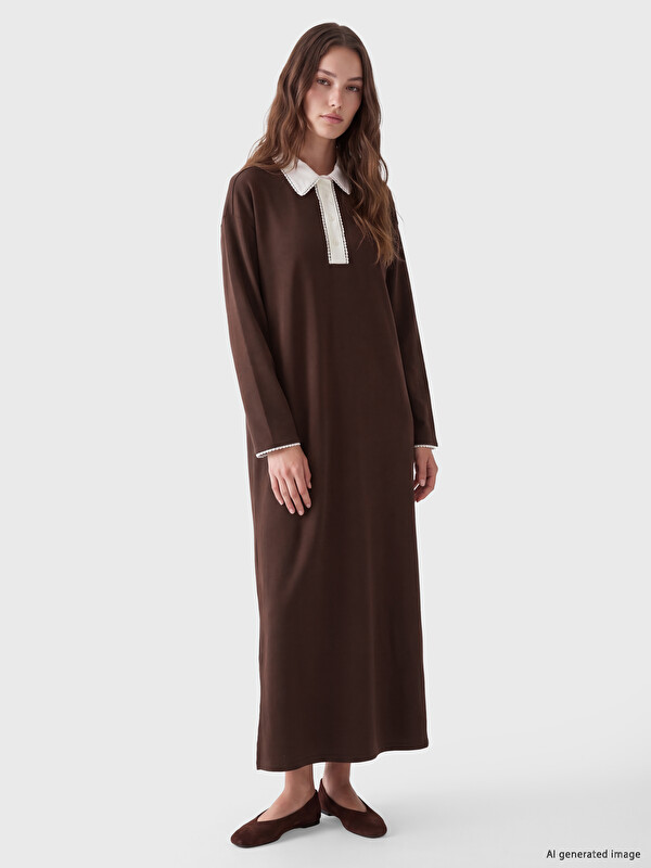LCW Modest فستان بقصة A بياقة قميص