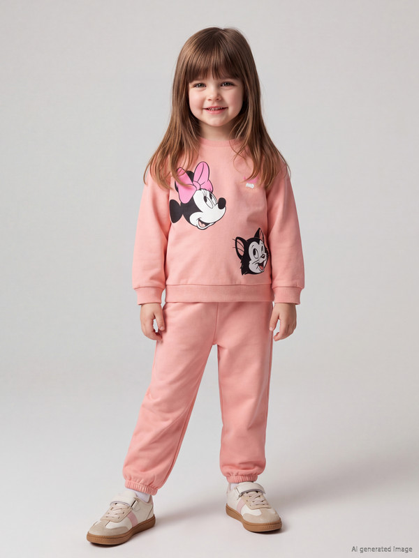 LCW baby Minnie Mouse Printed Baby Girls' Tracksuit Set