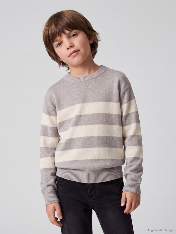 LCW Kids Crew Neck Striped Boys' Knitwear Sweater