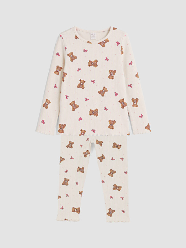 LCW Kids Bisiklet Yaka Kız Çocuk Pijama Takım