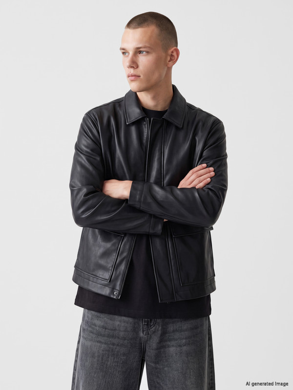 XSIDE Regular Fit Erkek Deri Görünümlü Ceket
