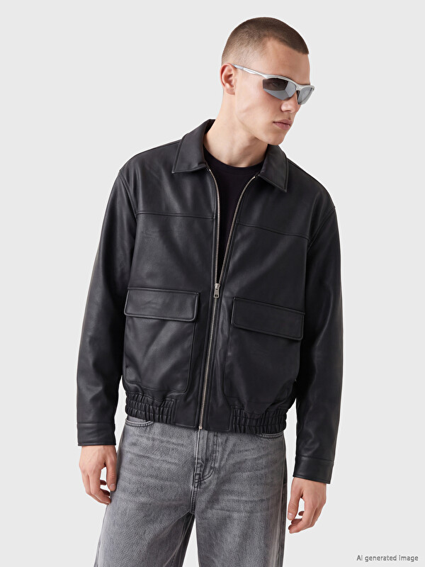 XSIDE Regular Fit Men's Faux Leather Jacket