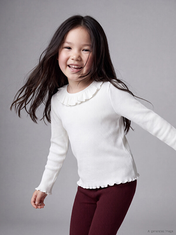 LCW Kids Collar Frilled Girls' T-Shirt