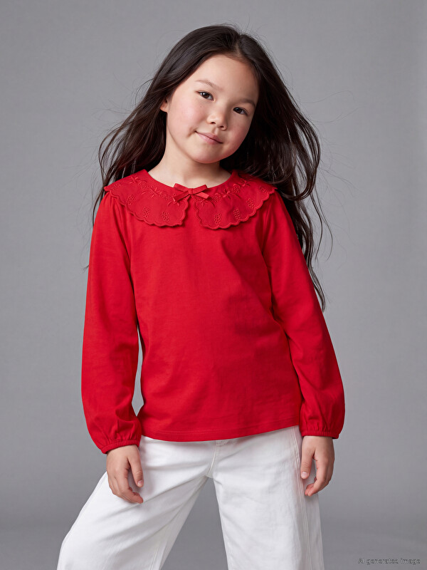 LCW Kids Peter Pan Collar Girls' T-Shirt