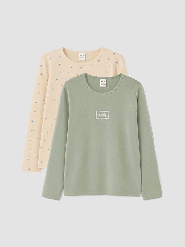 LCW Kids 2 Pack Crew Neck Girls' T-Shirt