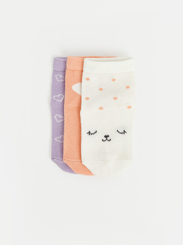 LCW ECO Patterned Girls' Ankle Socks 3-pack
