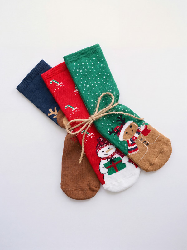 LCW Kids 3-Pack New Year Themed Boys' Terry Ankle Socks