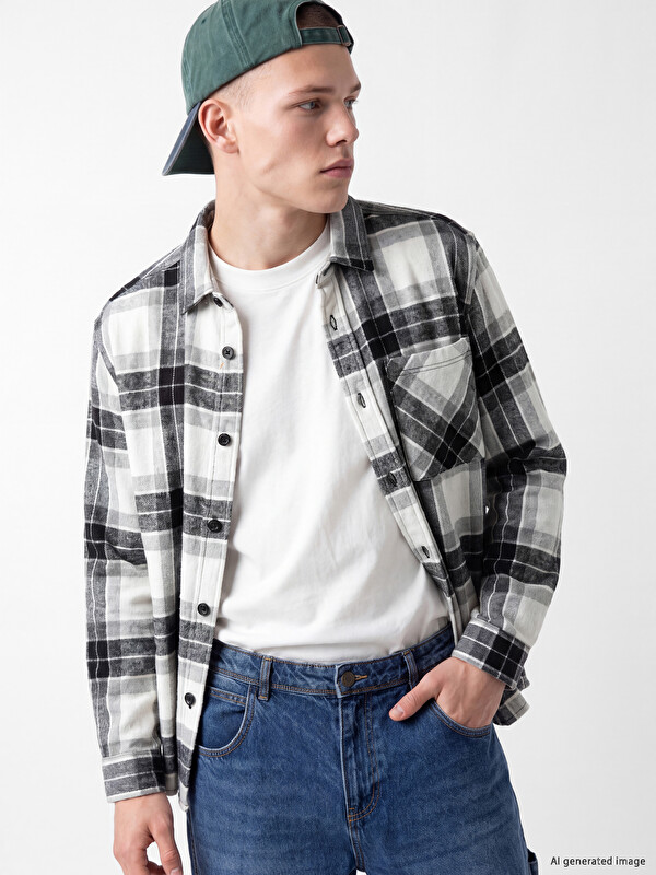 XSIDE Standard Fit karirana flanel muška košulja