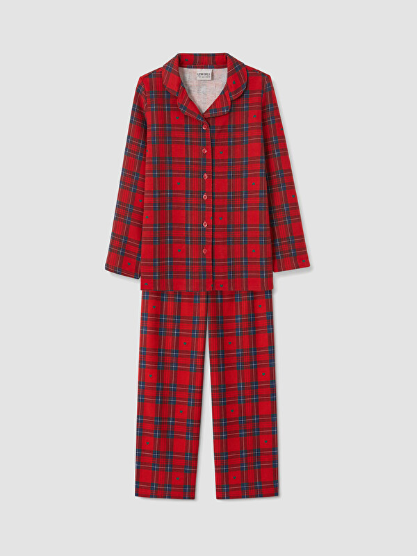 LCW Kids Gömlek Yaka Kız Çocuk Pijama Takım