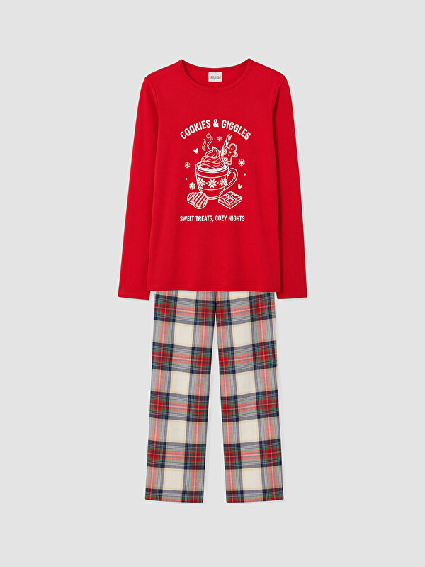 LCW Kids Қыздар Қызыл Пижама жинағы