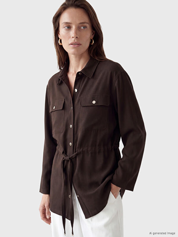 LCW Grace Shirt Collar Women's Jacket