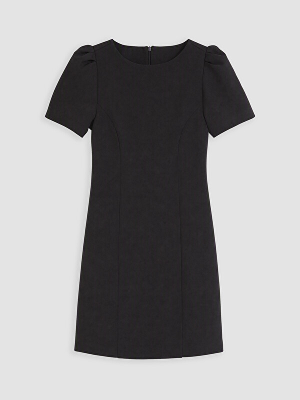 LCW Vision Crew Neck Puff Sleeve Mini Dress