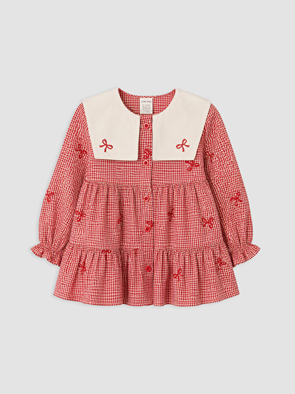 LCW baby Peter Pan Collar Embroidered Baby Girls' Dress