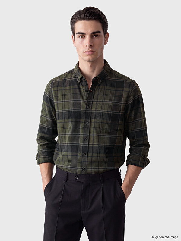 LCWAIKIKI Classic Regular Fit Plaid Men's Shirt