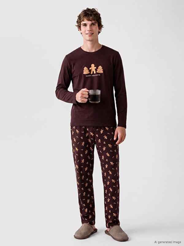 LC WAIKIKI Man Bordeaux Pyjama Set