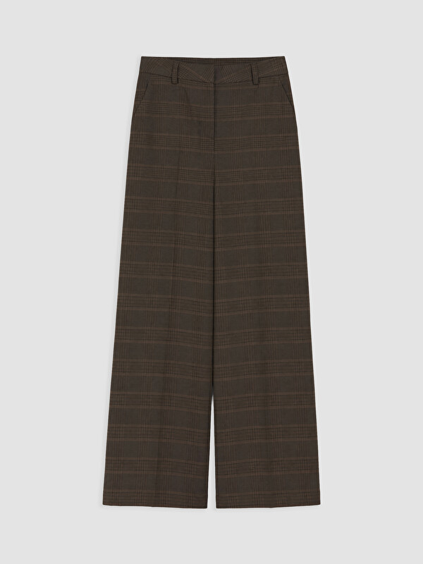 LCWAIKIKI Classic Ekose Geniş Paça Kadın Pantolon