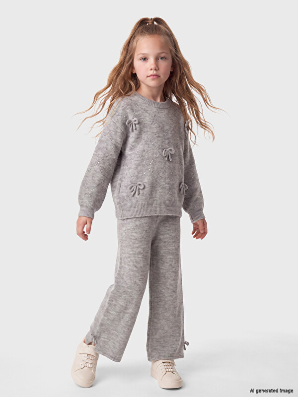 LCW Kids Set triko me detaj me fjongo për vajza