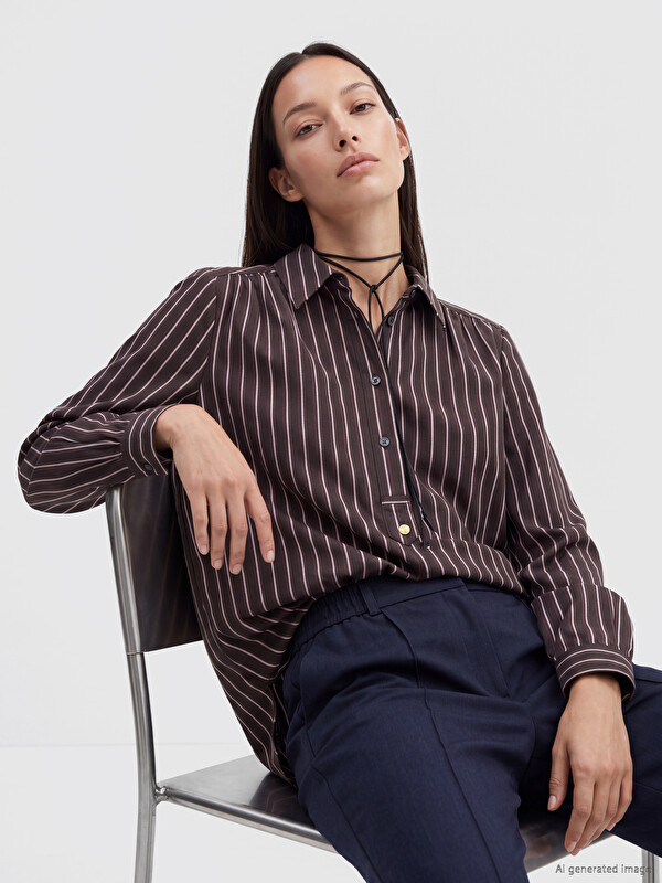 LCW EVERYDAY Striped Oversize Women's Shirt Tunic