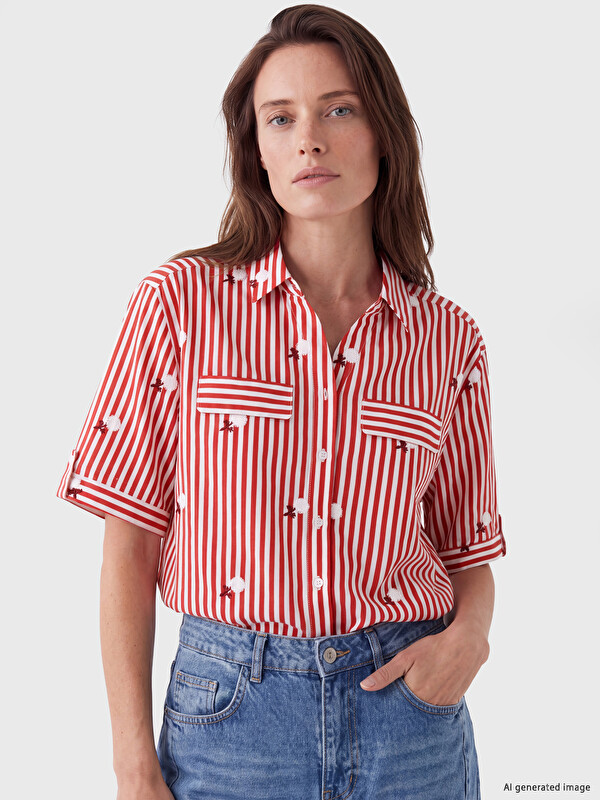 LCW Grace Woman Red Shirt