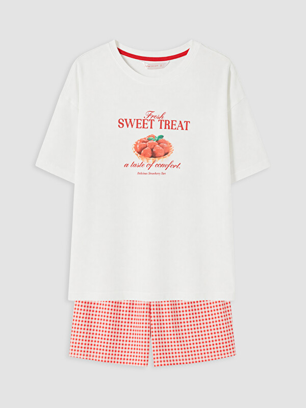 LCW DREAM Baskılı Kadın Şortlu Pijama Takımı