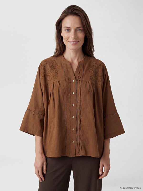 LCW Grace Woman Brown Shirt