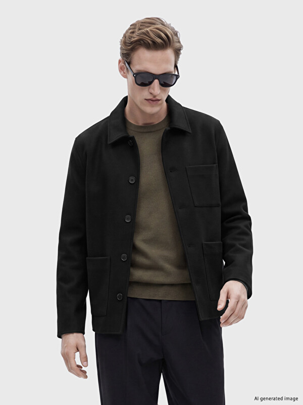 SOUTHBLUE Regular Fit Shirt Collar Suede Men's Jacket