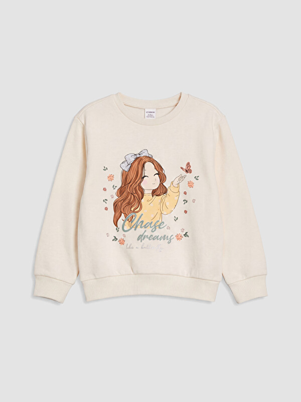 LCW Kids Baskılı Kız Çocuk Sweatshirt