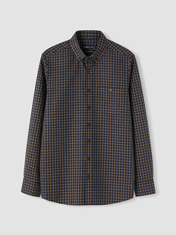 LCWAIKIKI Classic Regular Fit Ekose Gabardin Erkek Gömlek