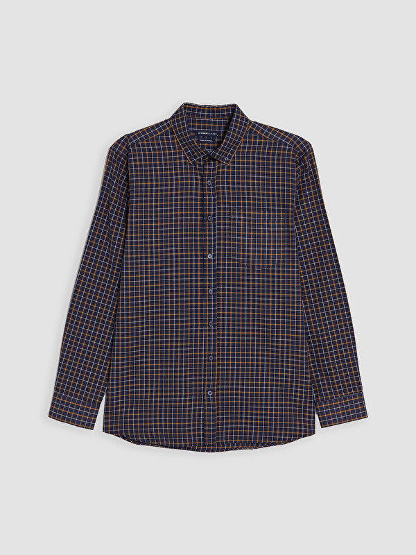 LCWAIKIKI Classic Regular Fit Ekose Gabardin Erkek Gömlek